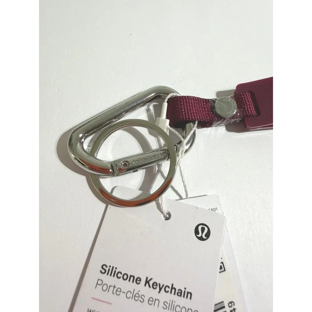 NWT Lululemon Silicone Keychain Deep Luxe Pink Live in the Moment LU9AX6S O/S